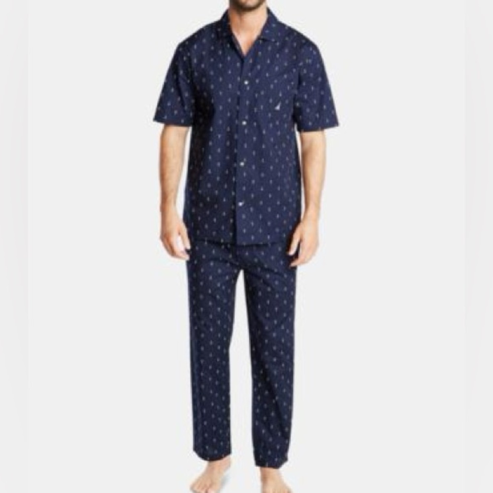 NWT Barn Fly Cowboy Pajamas Blue & Navy Size Large 100% Cotton Western